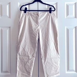 CROWN & IVY KHAKI CHINO ANKLE PANTS COTTON STRETCH Tan Beige 10